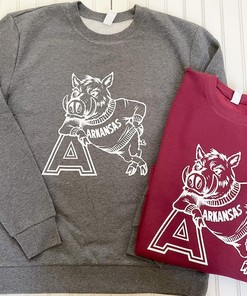 Vintage Razorback Sweatshirt-Unisex Adult Arkansas Sweatshirt, Hoodie Hogs Shirt for Fans, Arkansas Razorbacks Hoodie