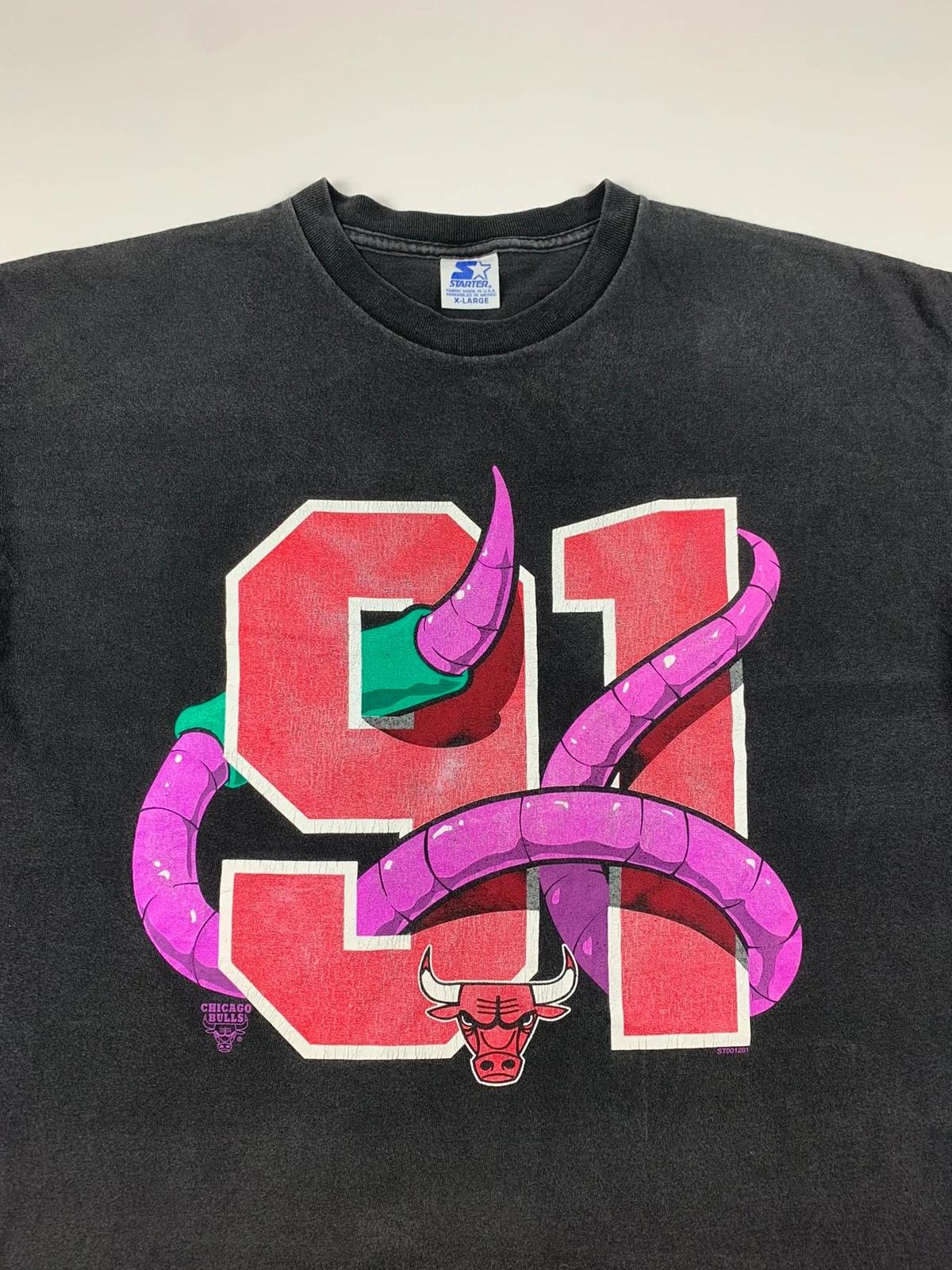 Vintage Style 90s Chicago Bulls Dennis Rodman The Worm Shirt Hoodie Sweatshirt Reprinted Full Size Gifts for NBA Fans - Image 2
