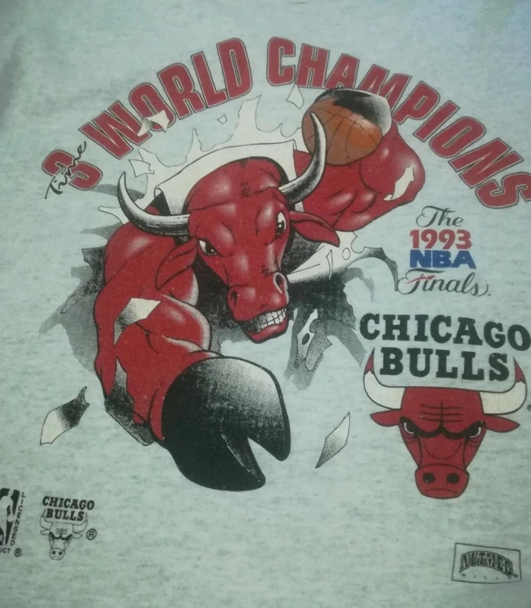 Vintage Style 90's Chicago Bulls World Champion Shirt Hoodie Sweatshirt Reprinted Full Size Gifts for NBA Fans - Image 2