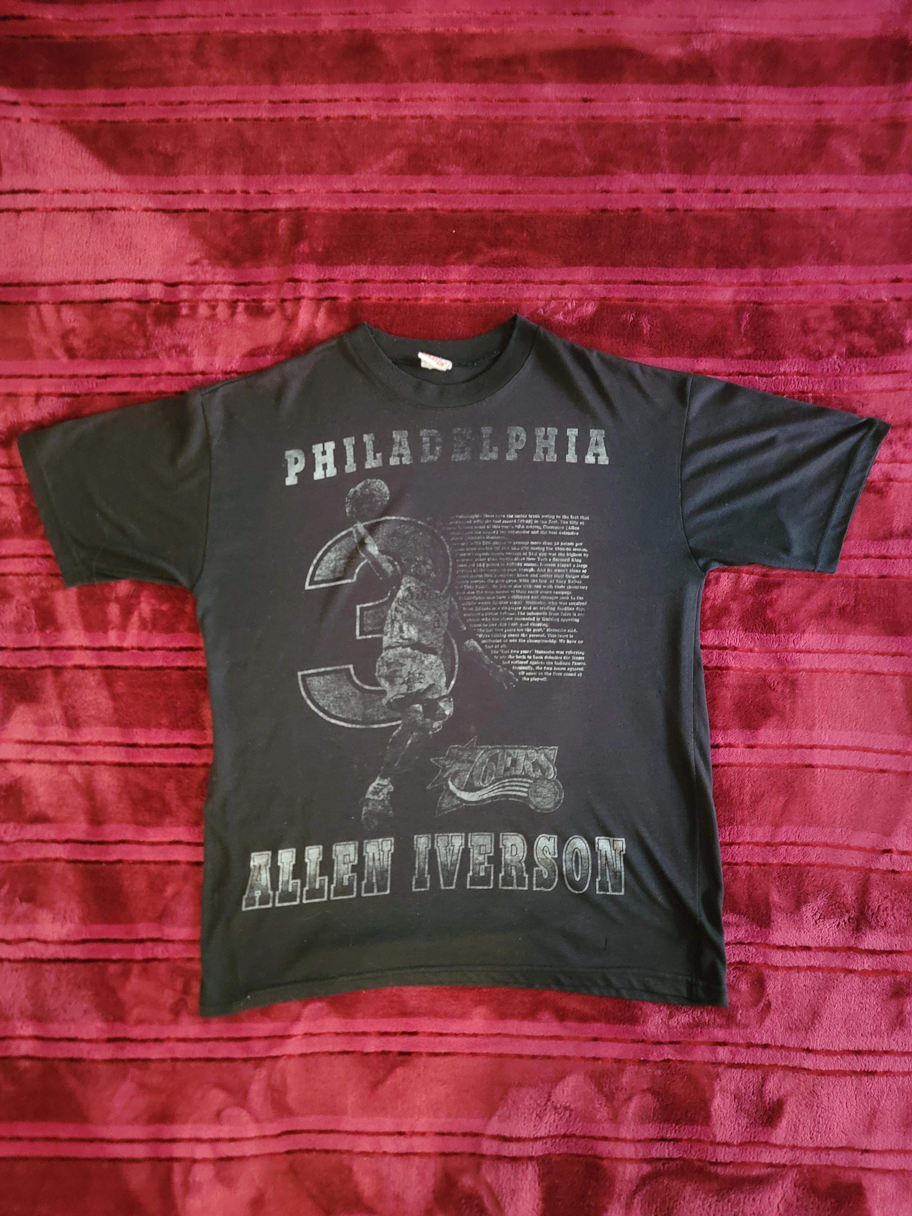 Vintage Style Allen Iverson Shirt Hoodie Sweatshirt Reprinted Full Size Gifts for NBA Fans