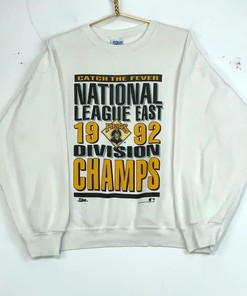 Vintage Style Pittsburgh Pirates Division Champs Crewneck 1992 MLBT Shirt Hoodie Sweatshirt Full Size Full Color