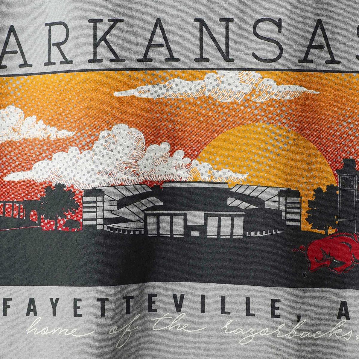 Gray Arkansas Razorbacks Comfort Colors Campus Scenery T-Shirt, Hogs Shirt for Fans, Arkansas Razorbacks Hoodie - Image 2