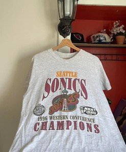 Vintage Style 1996 Seattle Sonics T-Shirt Sweatshirt Pullover Hoodie Reprinted Full Color Full Size Gift for Bna Fans