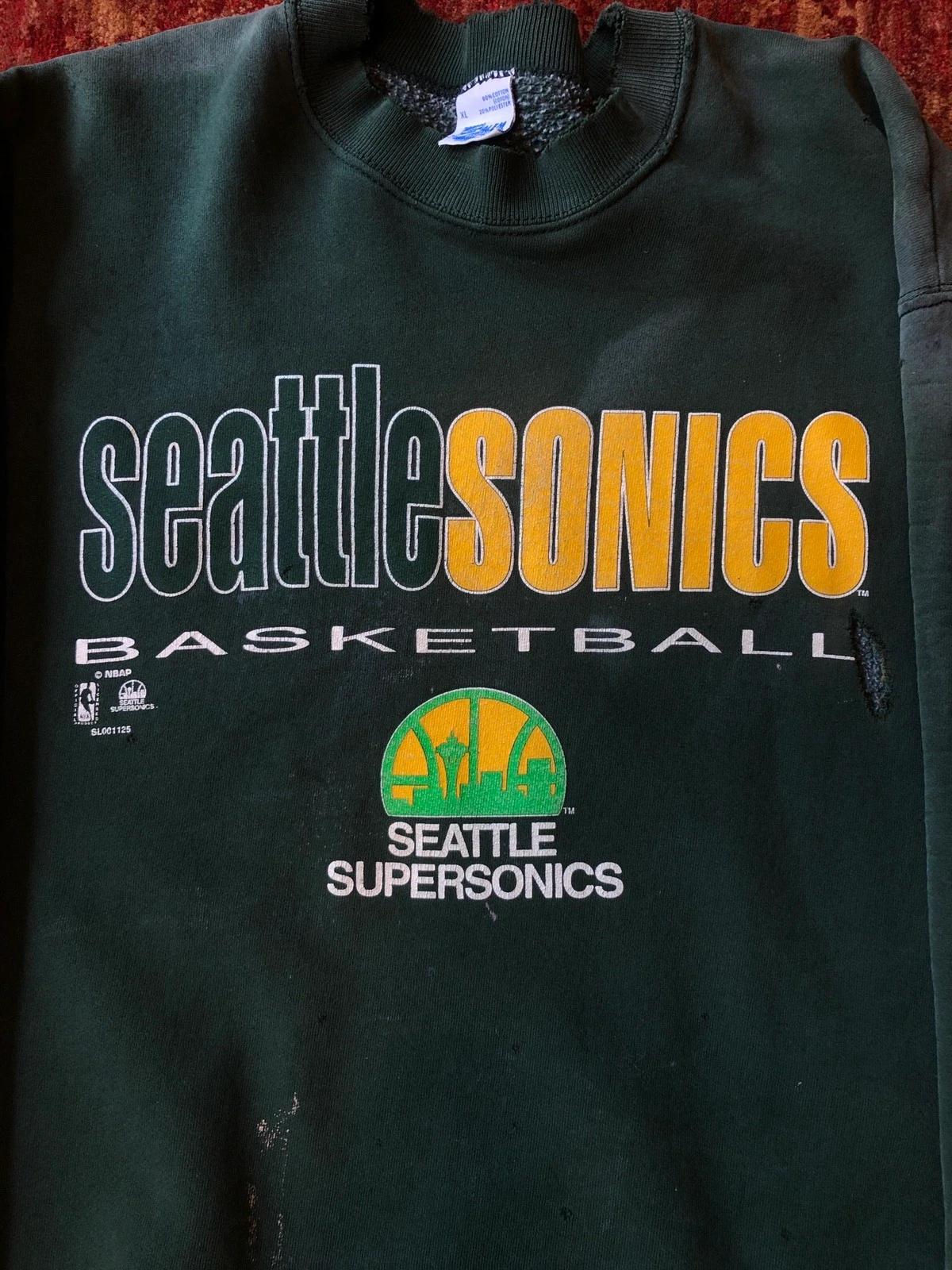 Vintage Style Seattle Supersonics Shirt Hoodie Sweatshirt Reprinted Full Size Gifts for NBA Fans - Image 2