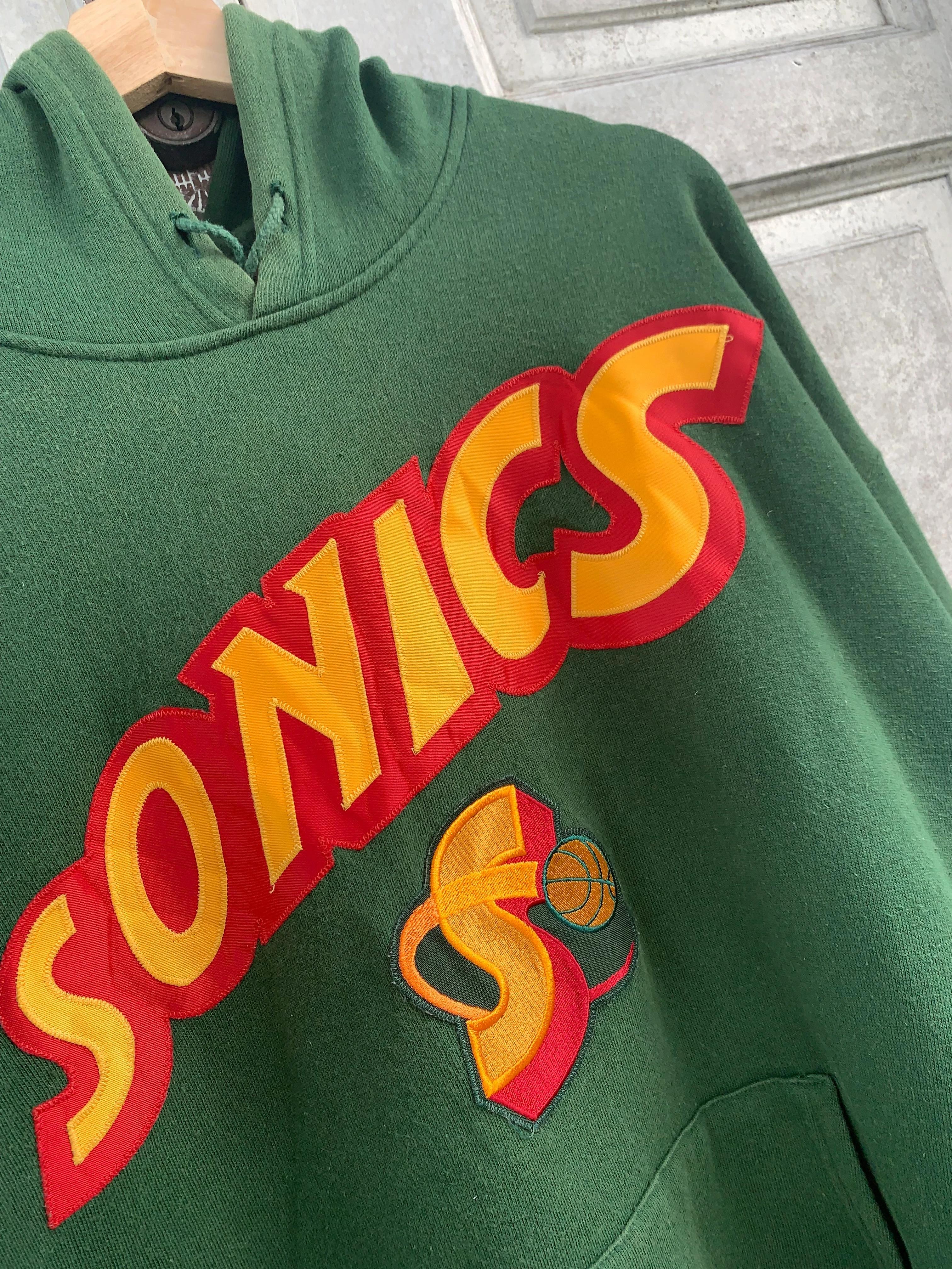 Vintage Style NBA Seattle Sonics Basketball Shirt Hoodie Sweatshirt Reprinted Full Size Gifts for NBA Fans - Image 2