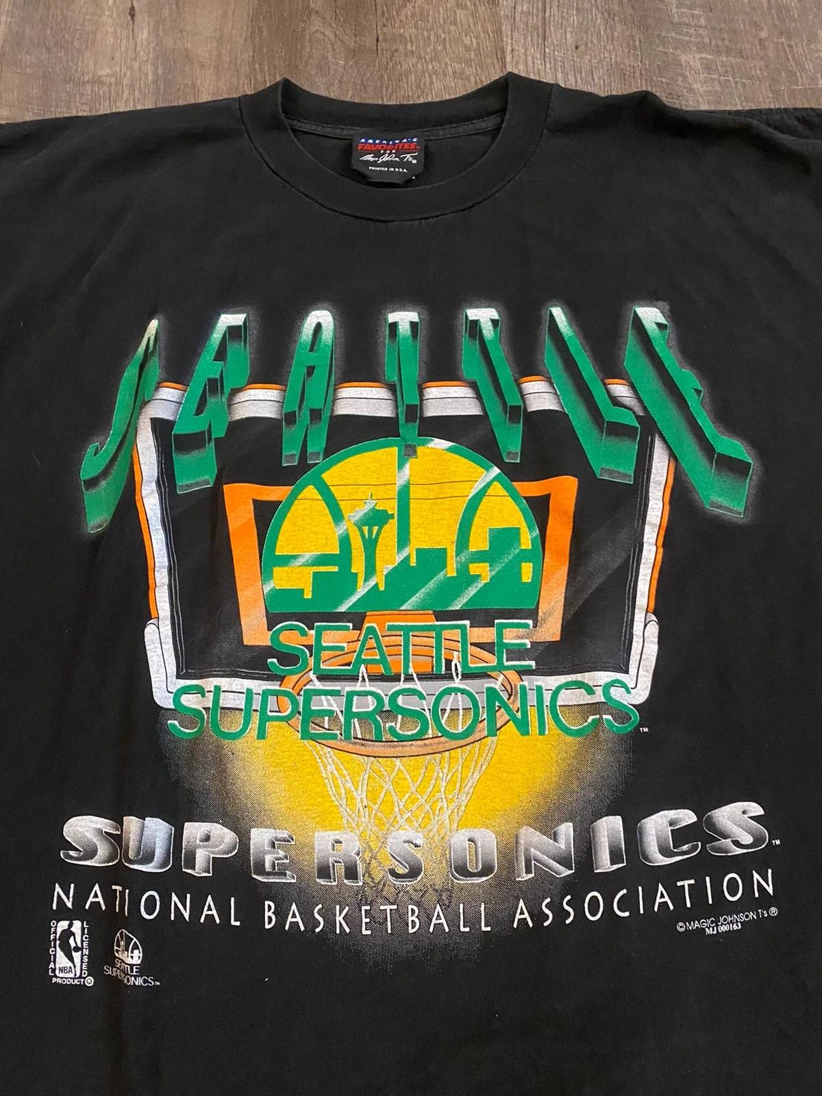 Vintage Style Seattle Supersonics Shirt Sweatshirt Hoodie Reprinted Full Size Gifts for NBA Fans - Image 2