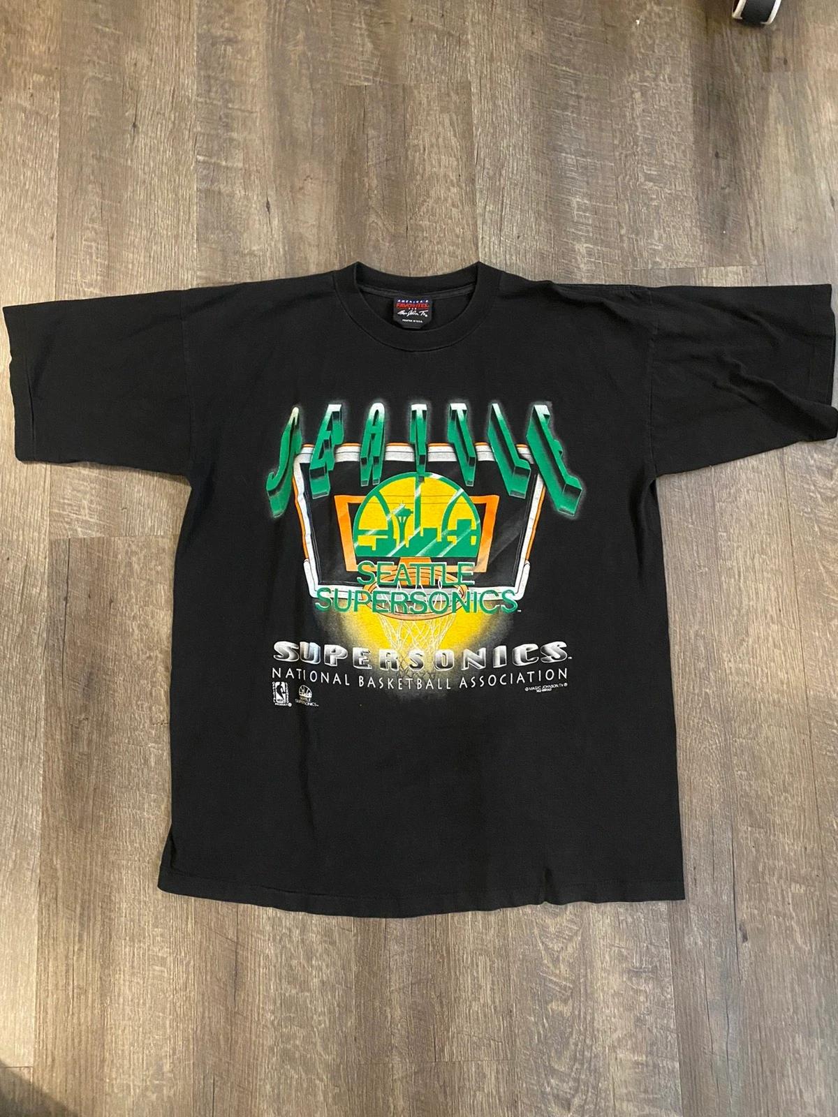 Vintage Style Seattle Supersonics Shirt Sweatshirt Hoodie Reprinted Full Size Gifts for NBA Fans