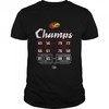 Kansas Jayhawks 2022 NCAA Men's Basketball National Champions Schedule T-Shirt
