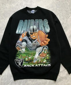Vintage Style 90s NFL Los Angeles Raiders T Shirt Hoodie Sweatshirt Full Size Full Color Gift for NFL Fans