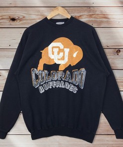 Vintage 90’S Colorado University Buffaloes Crewneck Sweatshirt Printed Spell Out Big Logo Colorado University Hoodie, Shirt