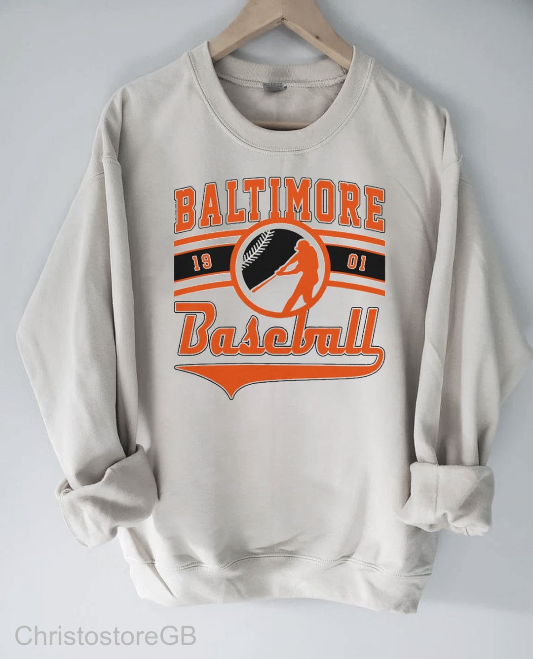 Vintage Baltimore Orioles Sweatshirt, Baltimore Baseball Hoodie, Vintage Baseball Fan Shirt for MLBFans