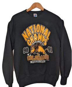 Rare Vintage 1990 University of Colorado National Champs Sweatshirt Hoodie Shirt