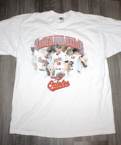 Vintage 90s Baltimore Orioles Baseball World Series Starter Men Womens Logo Print Shirt Sweatshirt Hoodie for MLBFans