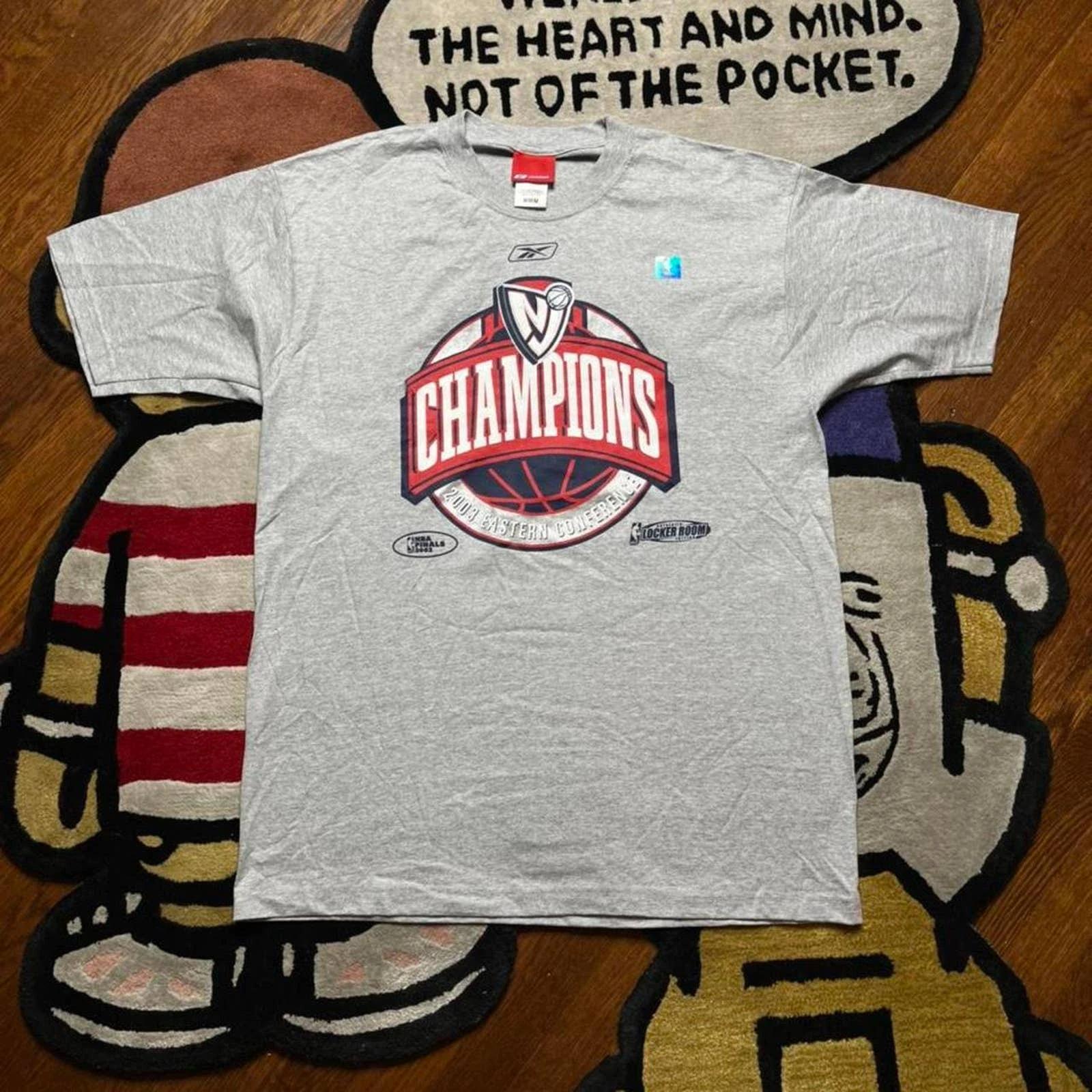 Vintage Style Style New Jersey Nets Eastern Conference Champs Shirt Hoodie Sweatshirt Reprinted Full Size Gifts for NBA Fans