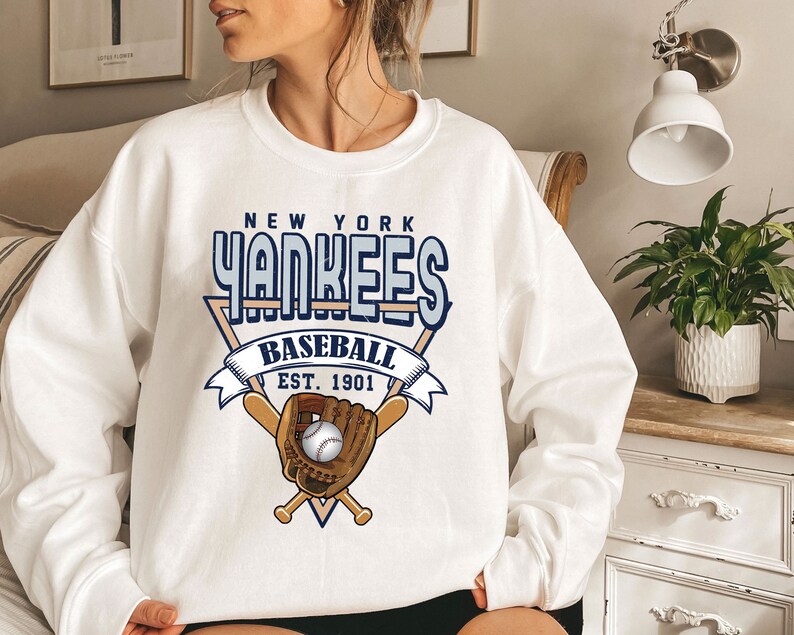 Vintage New York Baseball Shirt, New York MLBShirt, Baseball Fan Gifts, New York Fan Shirt Hoodie Sweatshirt - Image 3