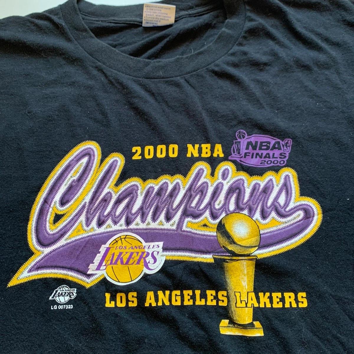 Vintage Style 2000 Los Angeles Lakers NBA Graphic Champions Shirt Hoodie Sweatshirt Reprinted Full Size Gifts for NBA Fans - Image 2