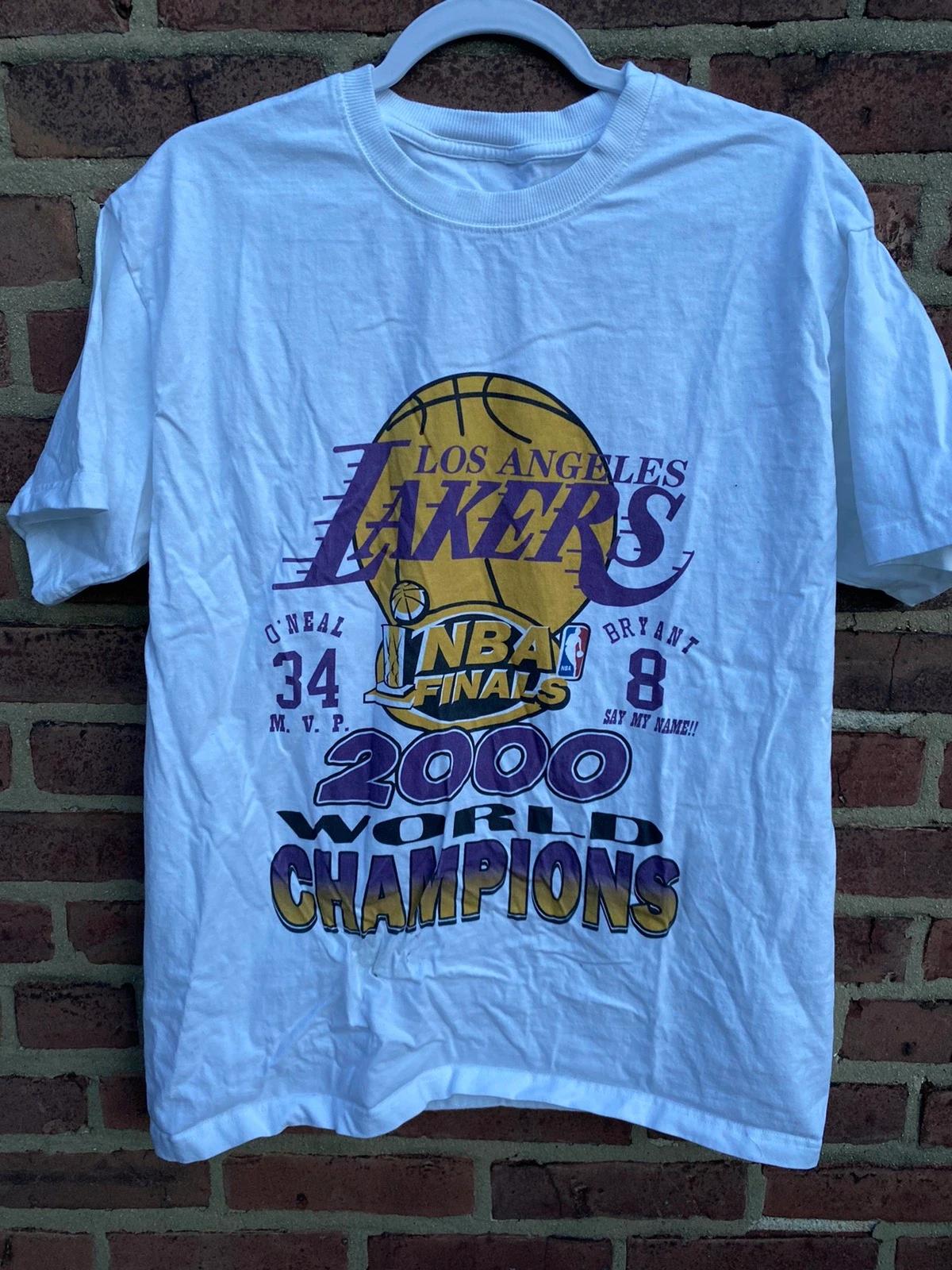 Vintage Style Lakers 2000 Champs Shirt Hoodie Sweatshirt Reprinted Full Size Gifts for NBA Fans
