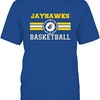 Kansas Jayhawks Shirt, Basketball Center Logo Retro Stripes