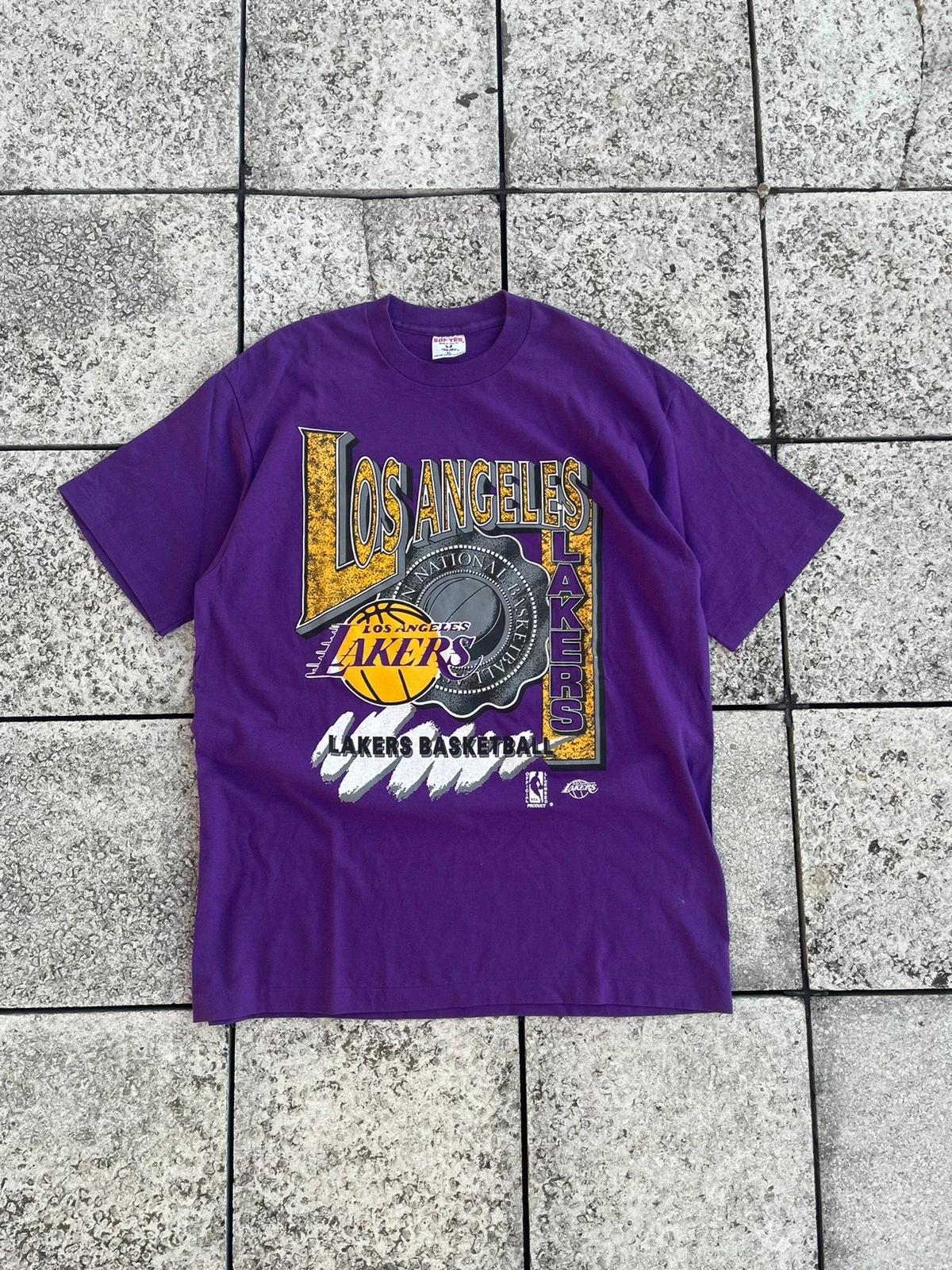 Vintage Style 90s Los Angeles Lakers Shirt Hoodie Sweatshirt Reprinted Full Size Gifts for NBA Fans
