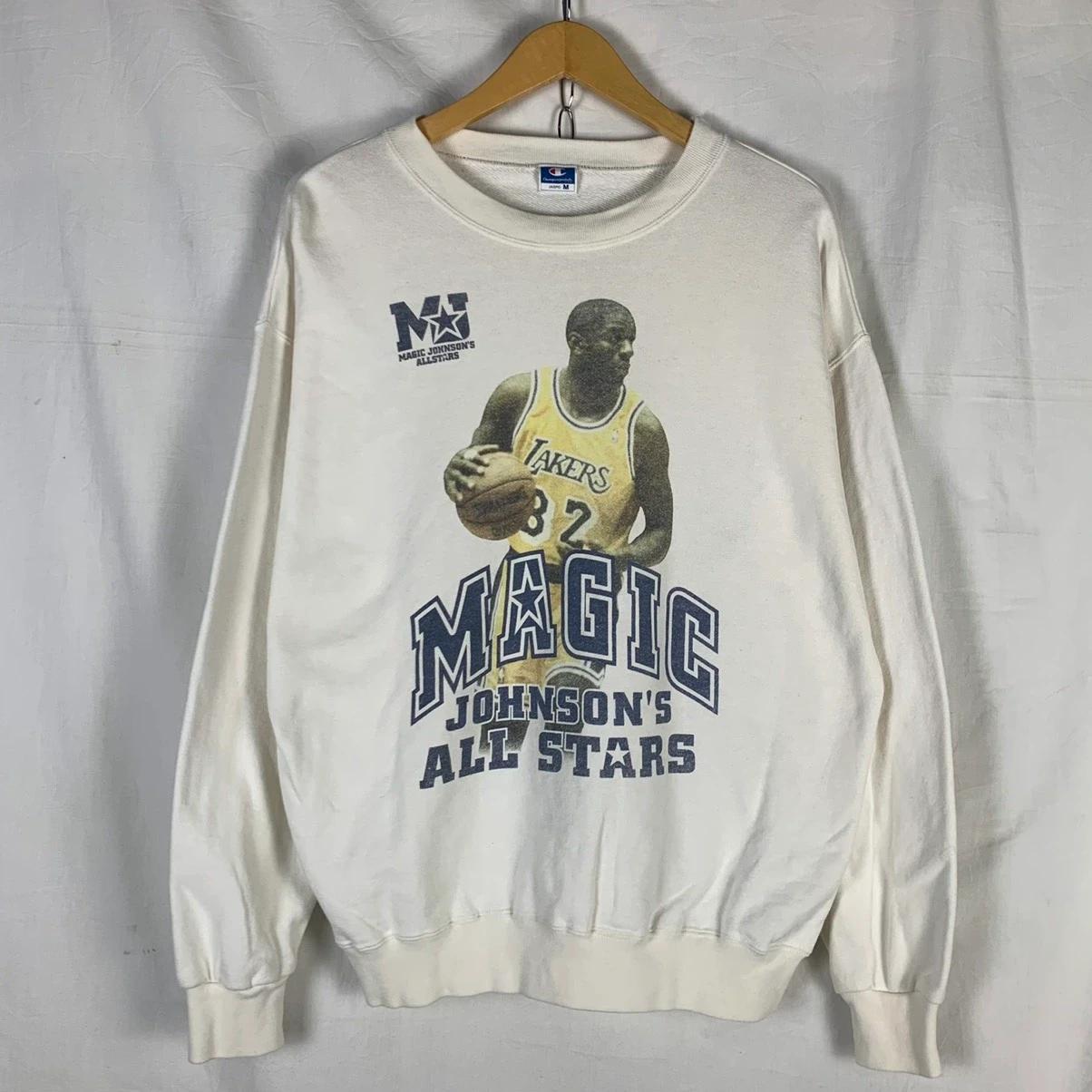 Vintage Style Magic Johnson All Stars Lakers Shirt Hoodie Sweatshirt Reprinted Full Size Gifts for NBA Fans