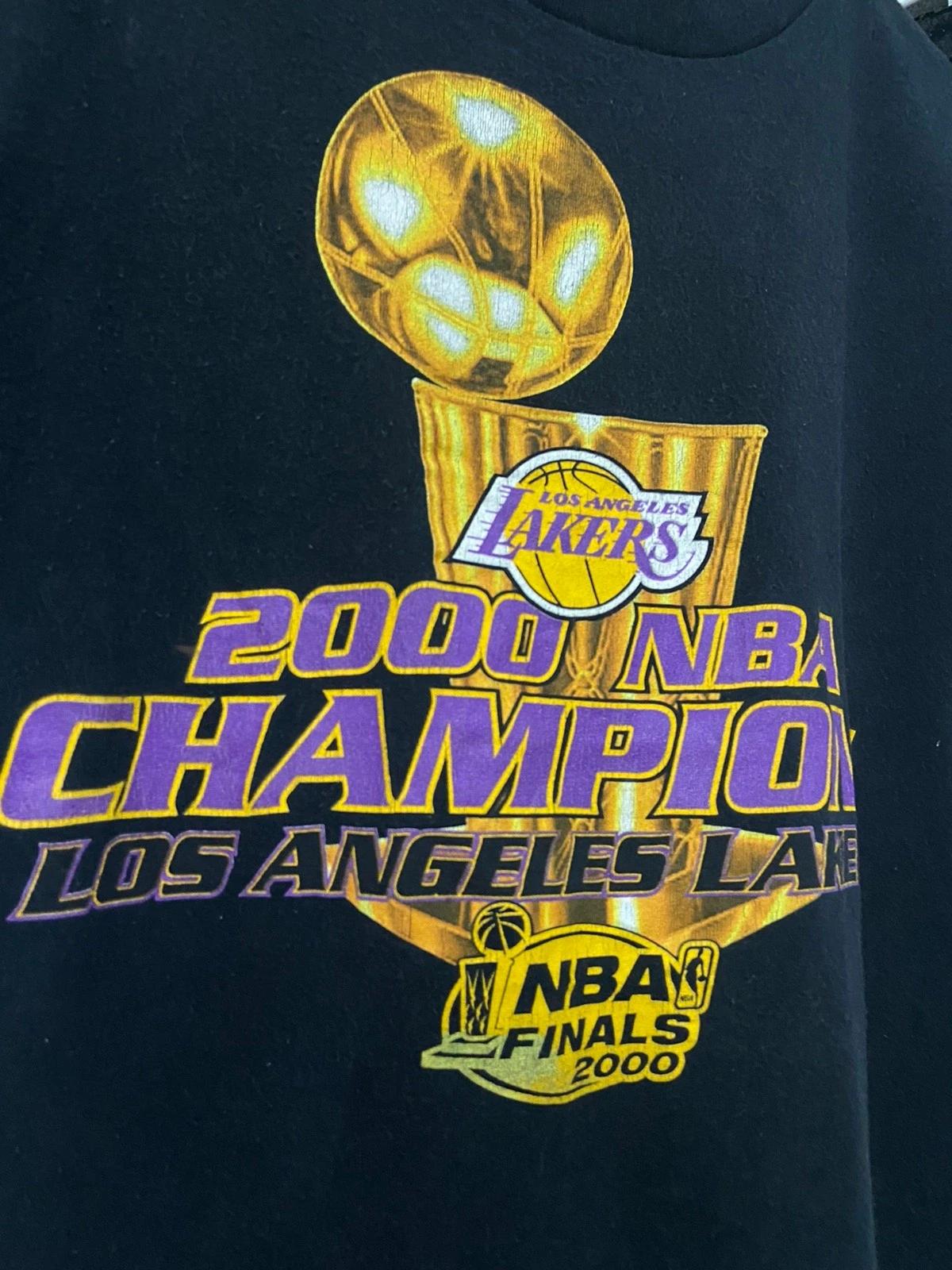 Vintage Style L.A. Lakers 2000 NBA Champion Single Stitch Boxy Shirt Hoodie Sweatshirt Reprinted Full Size Gifts for NBA Fans - Image 3