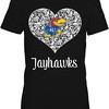Kansas Jayhawks Sweatshirt, Lace Heart Logo Gifts for NCAA Fans