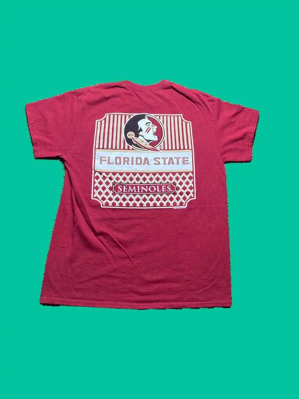 Fsu Florida State Seminoles College T-Shirt Sweatshirt Pullover Hoodie Reprinted Full Color Full Size Gift for NCAA Fans