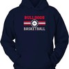 Gonzaga Bulldogs Hoodie - Retro Stripes, Center Logo - Gonzaga Hoodie