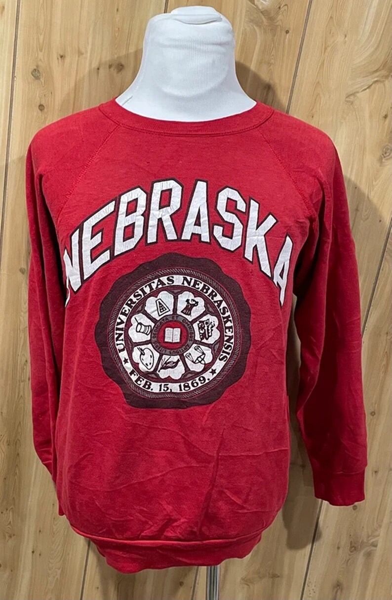 Vintage 90s Nebraska Huskers Sweatshirt, Nebraska Cornhuskers Fiesta Bowl Champion Sweatshirt for NCAA Fans