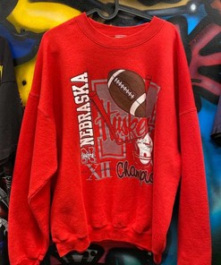 Vintage 90s Nebraska Huskers Sweatshirt, Nebraska Cornhuskers Fiesta Bowl Champion Sweatshirt for Fans