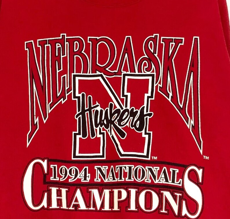 Vintage 1994 University Nebraska Cornhuskers National Champs Crewneck Sweatshirt, Vintage 90s Shirt - Image 2