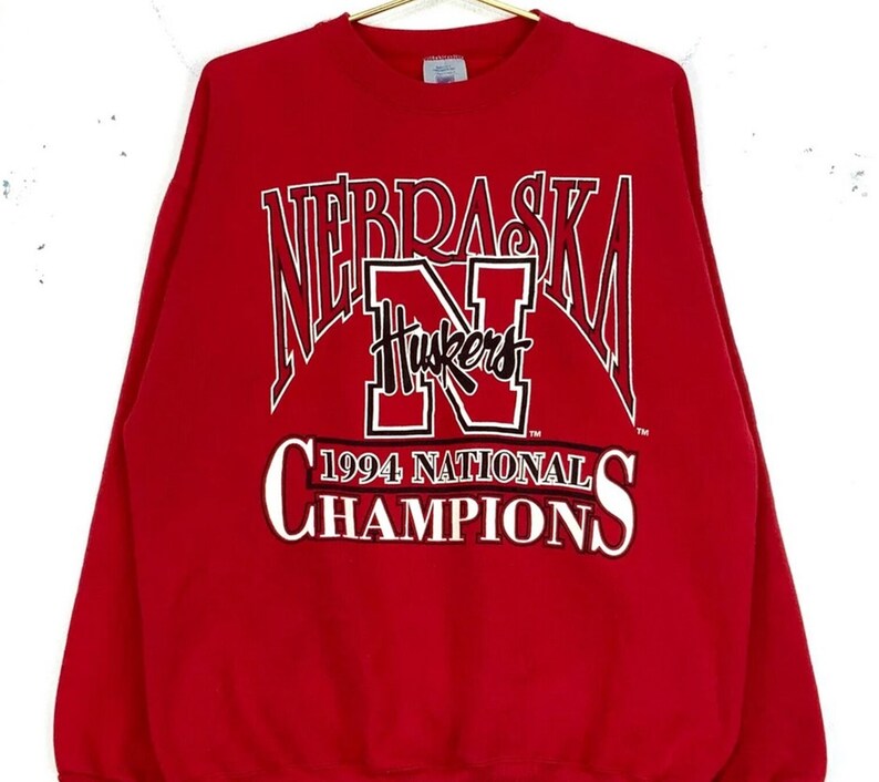Vintage 1994 University Nebraska Cornhuskers National Champs Crewneck Sweatshirt, Vintage 90s Shirt