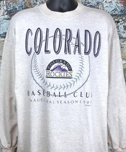 Vintage Style 90s MLBColorado Rockies T Shirt Hoodie Sweatshirt Full Size Full Color