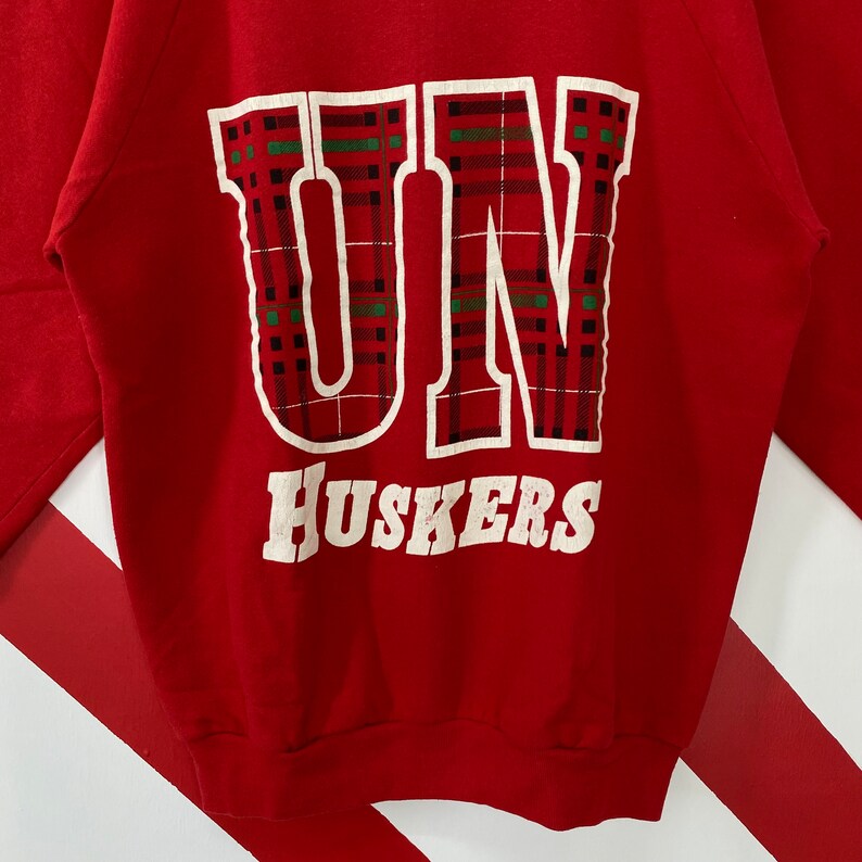 Vintage 90s University Nebraska Sweatshirt Nebraska Crewneck Nebraska Cornhuskers Sweater - Image 2