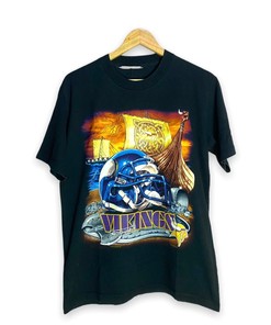 Vintage Style Vikings NFL Tshirt Pullover Hoodie Crewneck Sweatshirt Reprinted Full Color Full Size Gifts for NFL Fans