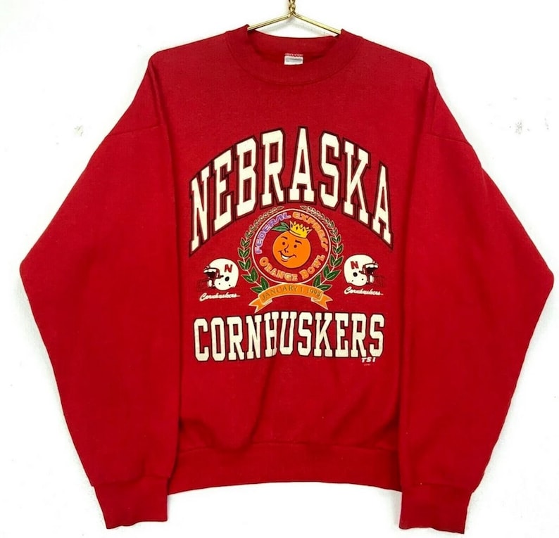 Vintage 1993 Nebraska Cornhuskers Orange Bowl Crewneck Sweatshirt, Vintage Shirt,