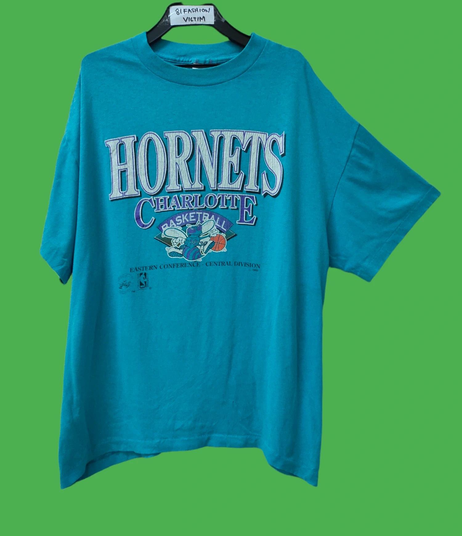 Charlotte Hornets NBA Vintage Style 1993 Shirt Sweatshirt Hoodie Reprinted Full Size Gifts for NBA Fans