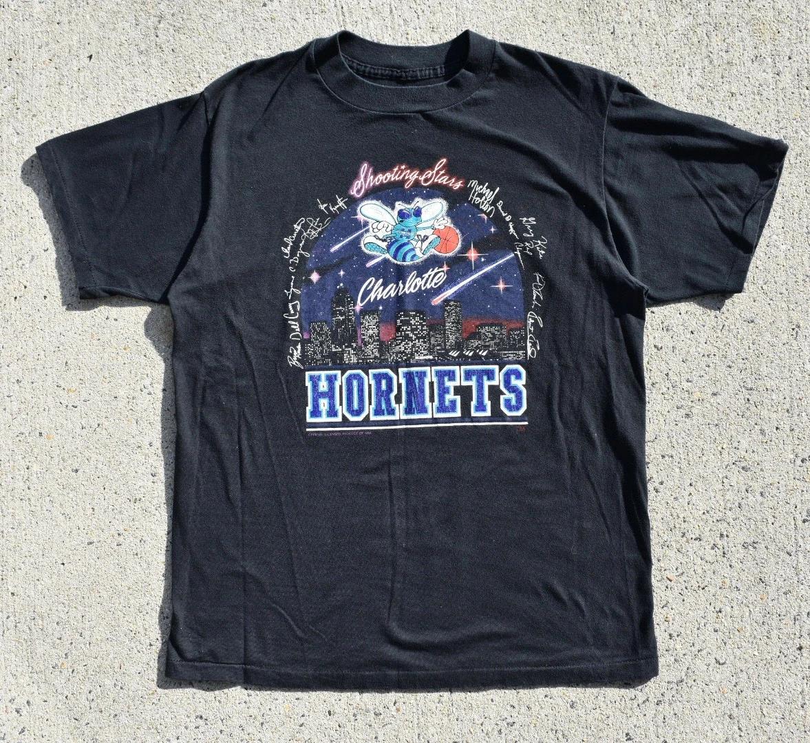 Vintage Style 90s Charlotte Hornets Promo Shirt Sweatshirt Hoodie Reprinted Full Size Gifts for NBA Fans