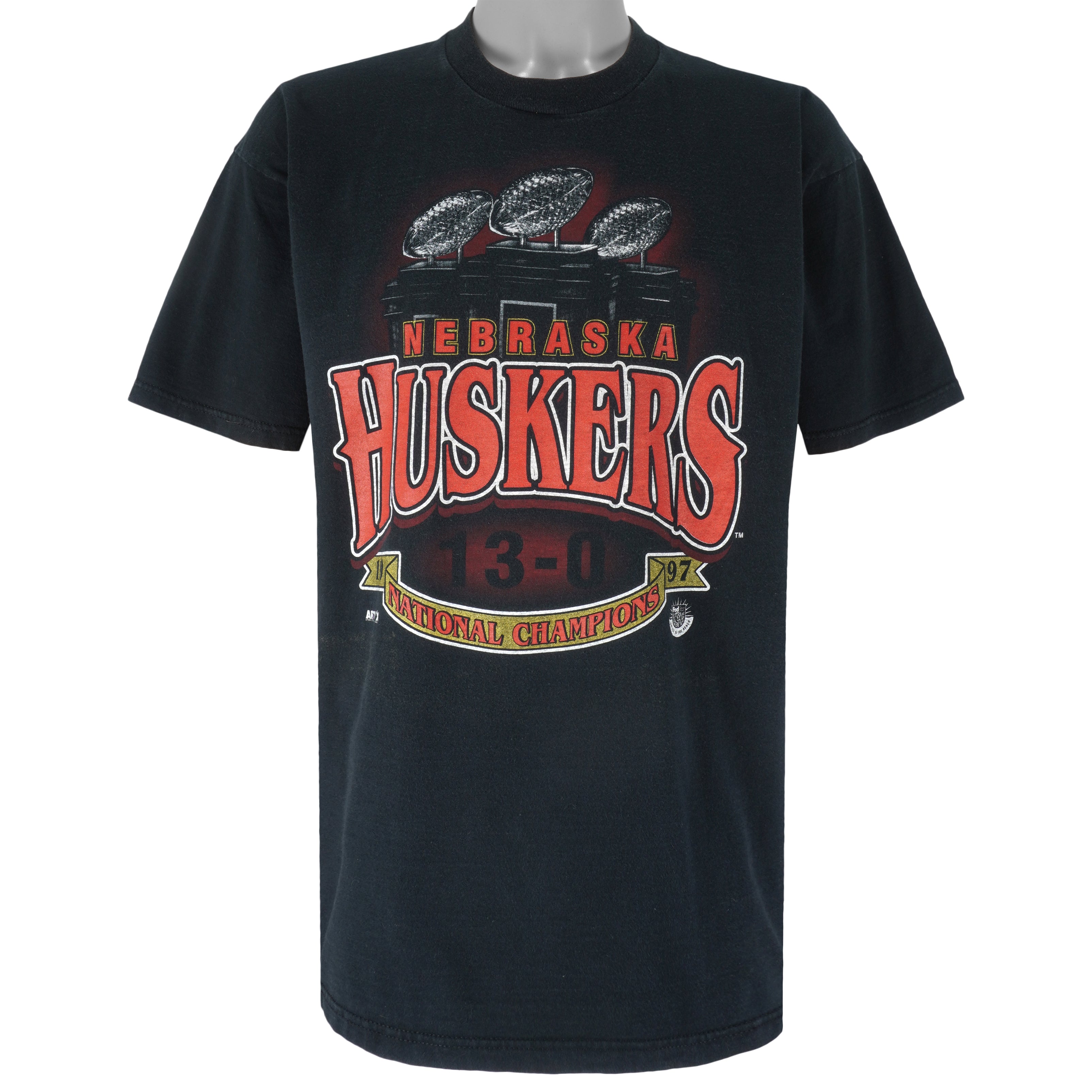 NCAA Nebraska Huskers National Champions T-Shirt 1997 Vintage Style Hoodie Sweatshirt Reprinted Full Size Gifts for Fans