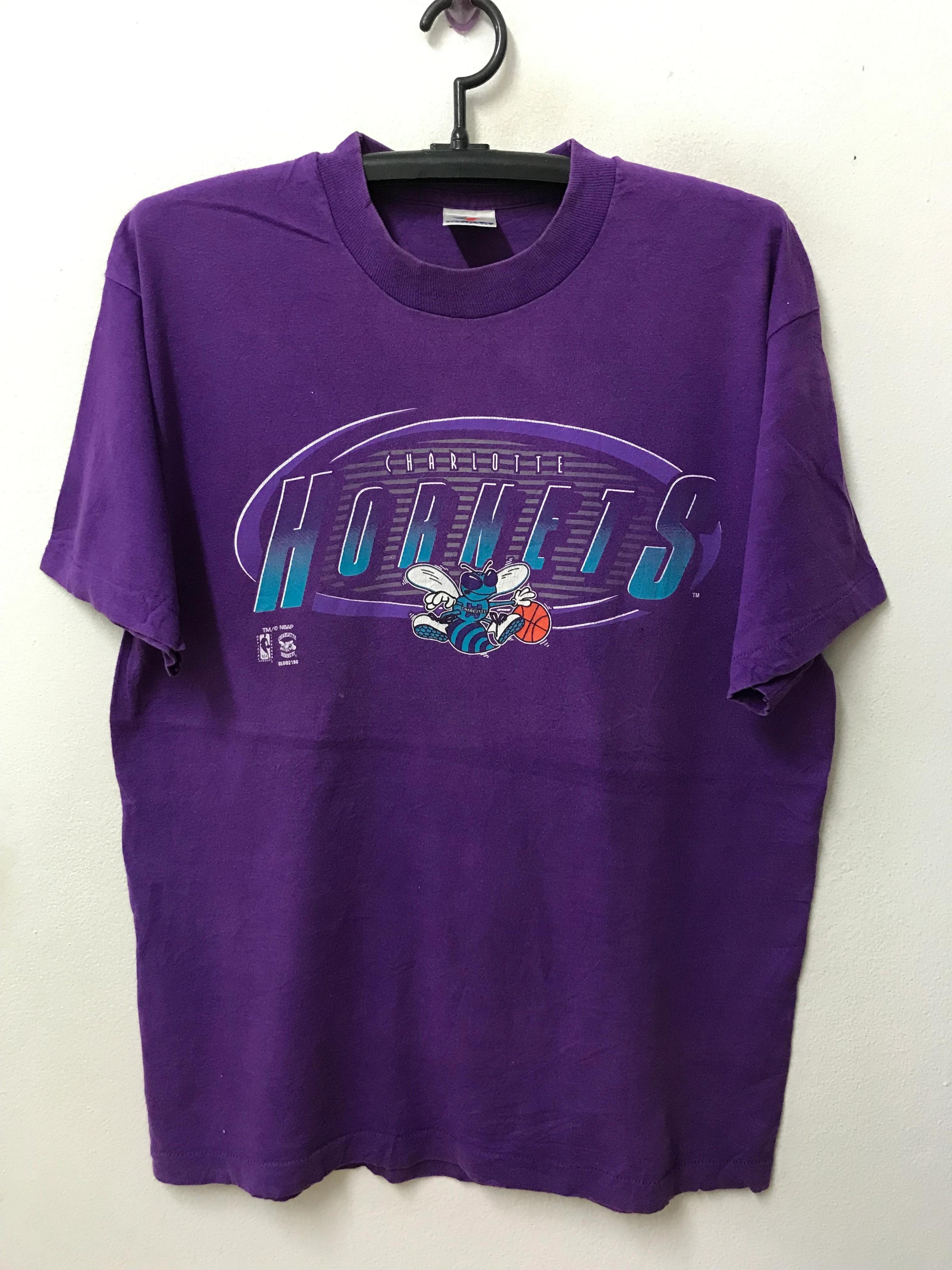 Vintage Style 90s Charlotte Hornets NBA Shirt Sweatshirt Hoodie Reprinted Full Size Gifts for NBA Fans