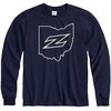 Akron Zips Navy Blue State Shape Long Sleeve Shirt, University of Akron Sweatshirt, Akron Zips Shirt Gifts for NCAA Fans