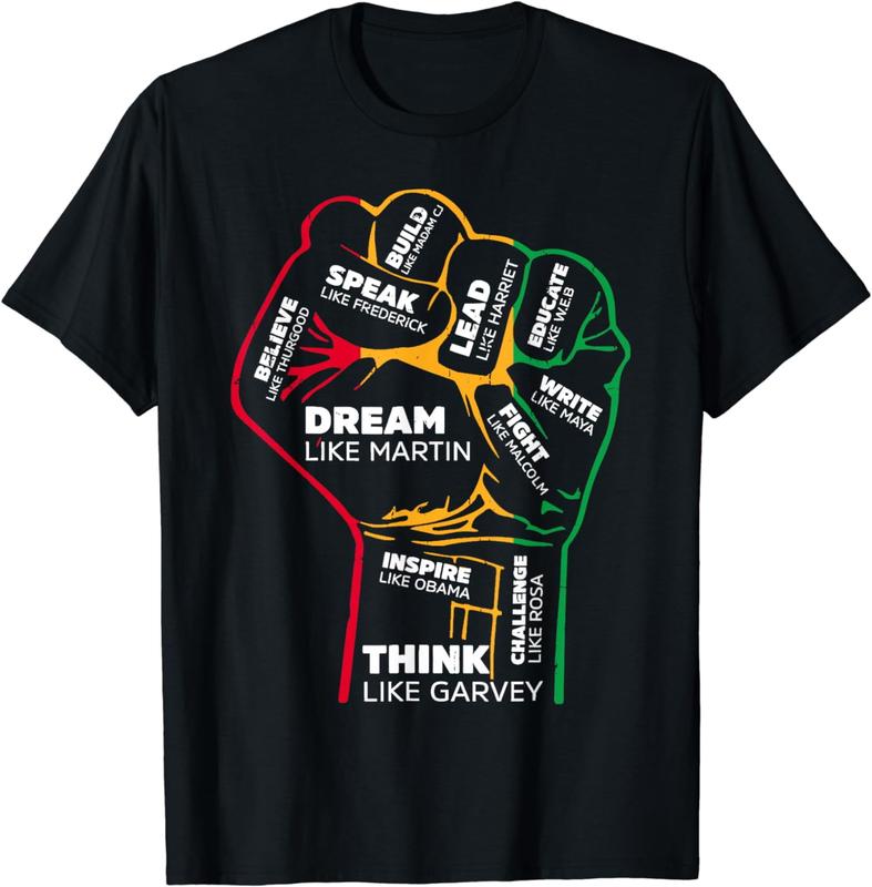 Empowering Black Leaders: Inspirational Power Fist Hand T-Shirt for Black History Month