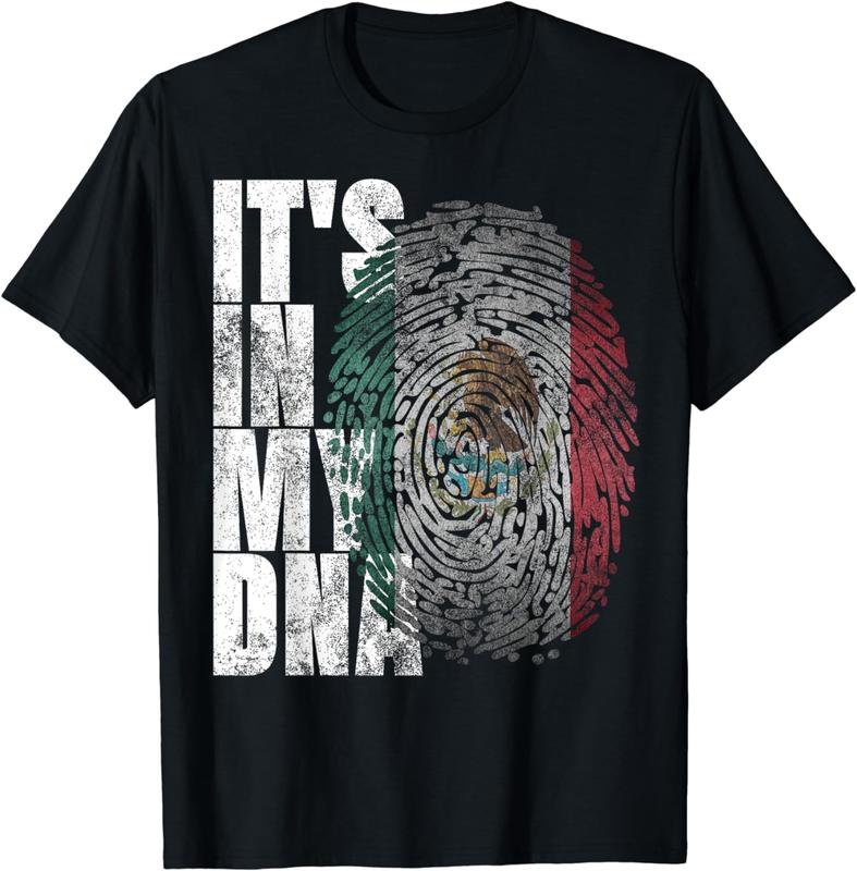 100% Cotton Proud Hispanic Gift Mexico Flag T-Shirt - It's In My DNA