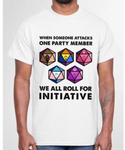 Dungeons & Dragons "We All Roll for Initiative" T-Shirt - Funny RPG Gamer Tee