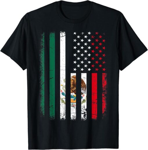 Mexican American Flag Roots T-Shirt – Celebrate Your Heritage in 100% Cotton