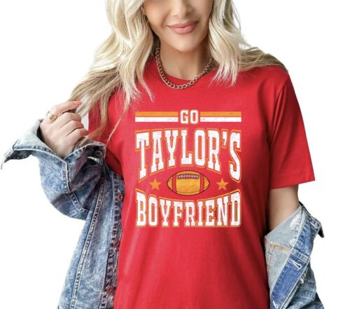 Go Taylor's Boyfriend Funny Kansas City Football Sweatshirt - Travis Fan Game Day Apparel