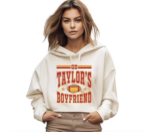 Go Taylor's Boyfriend Funny Kansas City Football Sweatshirt - Travis Fan Game Day Apparel