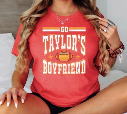 Go Taylor's Boyfriend Funny Kansas City Football Sweatshirt - Travis Fan Game Day Apparel