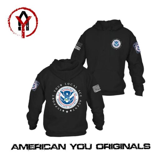 Support Your Local ICE Agent Hoodie - Patriotic America First Apparel