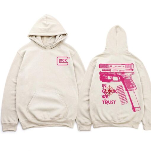 In Glock We Trust Multicolor Sand Hoodie - Unisex Classic Fit for Gun Enthusiasts